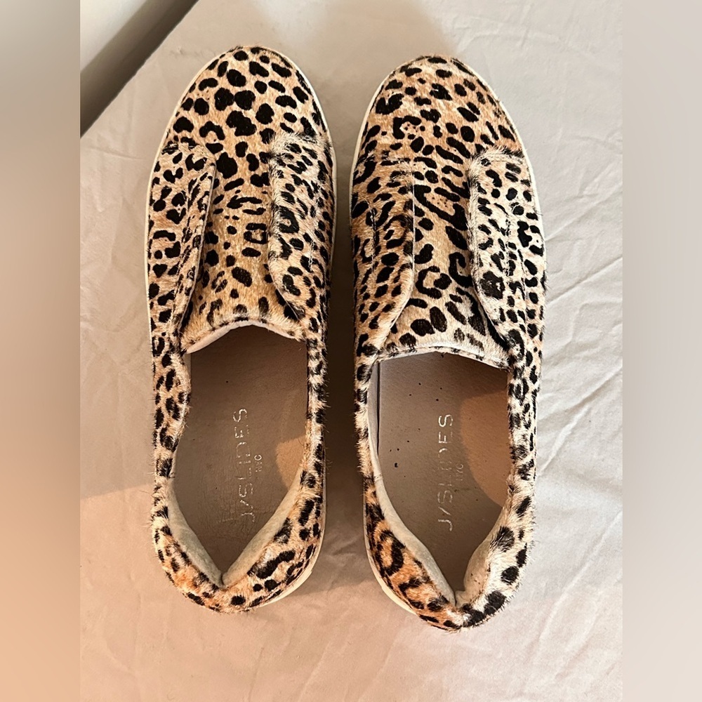 J/Slides NYC Leopard Haircalf Slip-On Sneakers | Platform Sole | Women’s 8.5 - Picture 4 of 10